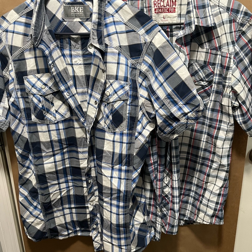Plaid Button-Up Shirts
